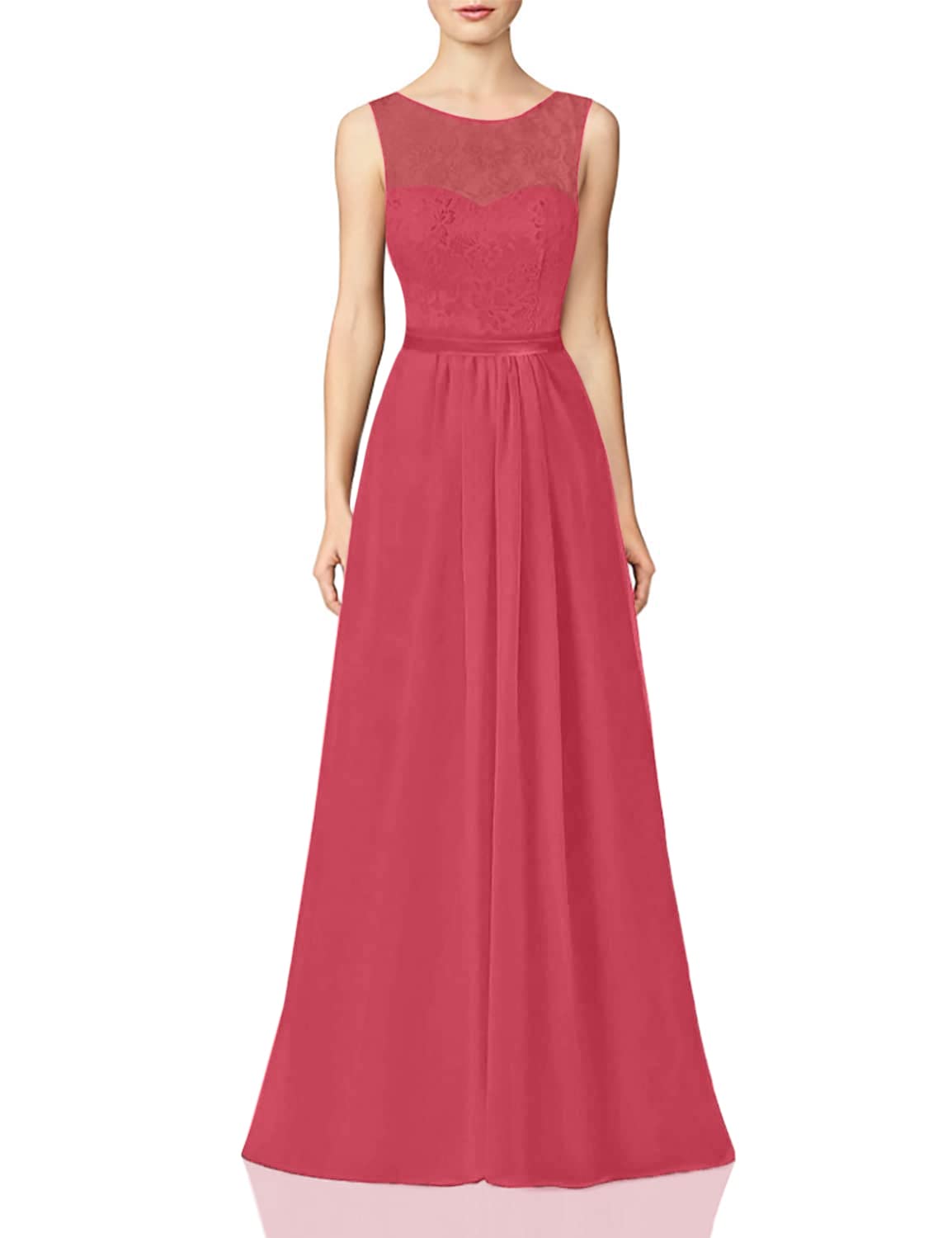 Elegant Long Lace Bridesmaid Dresses for Prom & Formal Evening Events - A-Line Chiffon Gowns for Weddings, Parties & Special Occasions