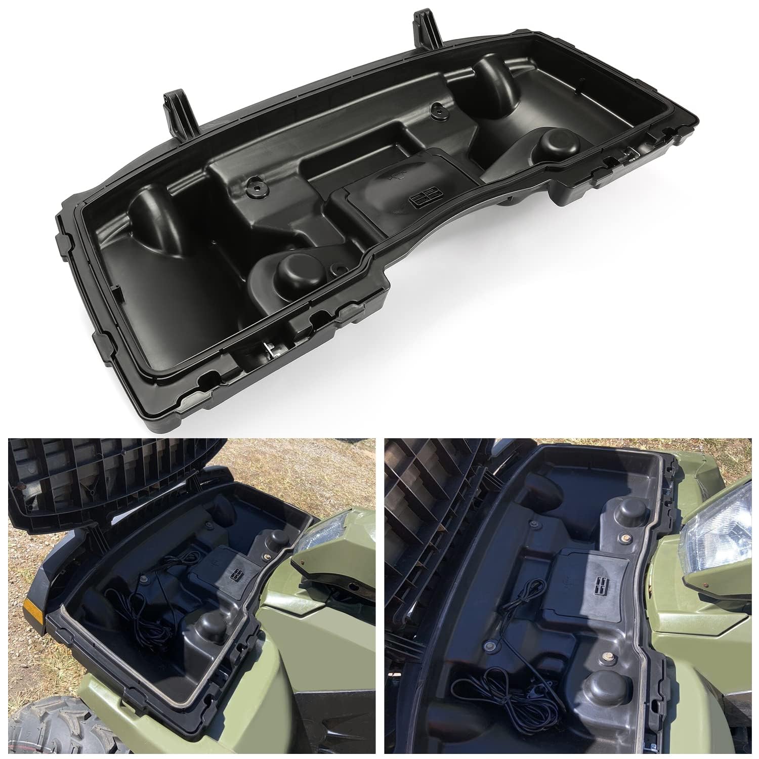 Kojem Front Lower Box Cargo Rack Replacement for 2005-2010 Polaris Sportsman 400/450/500/600/700/800 X2 ATV - Heavy Duty Storage Box (Fits Part #2203484) - Perfect for Off-Road Adventures, Hunting & Utility Work