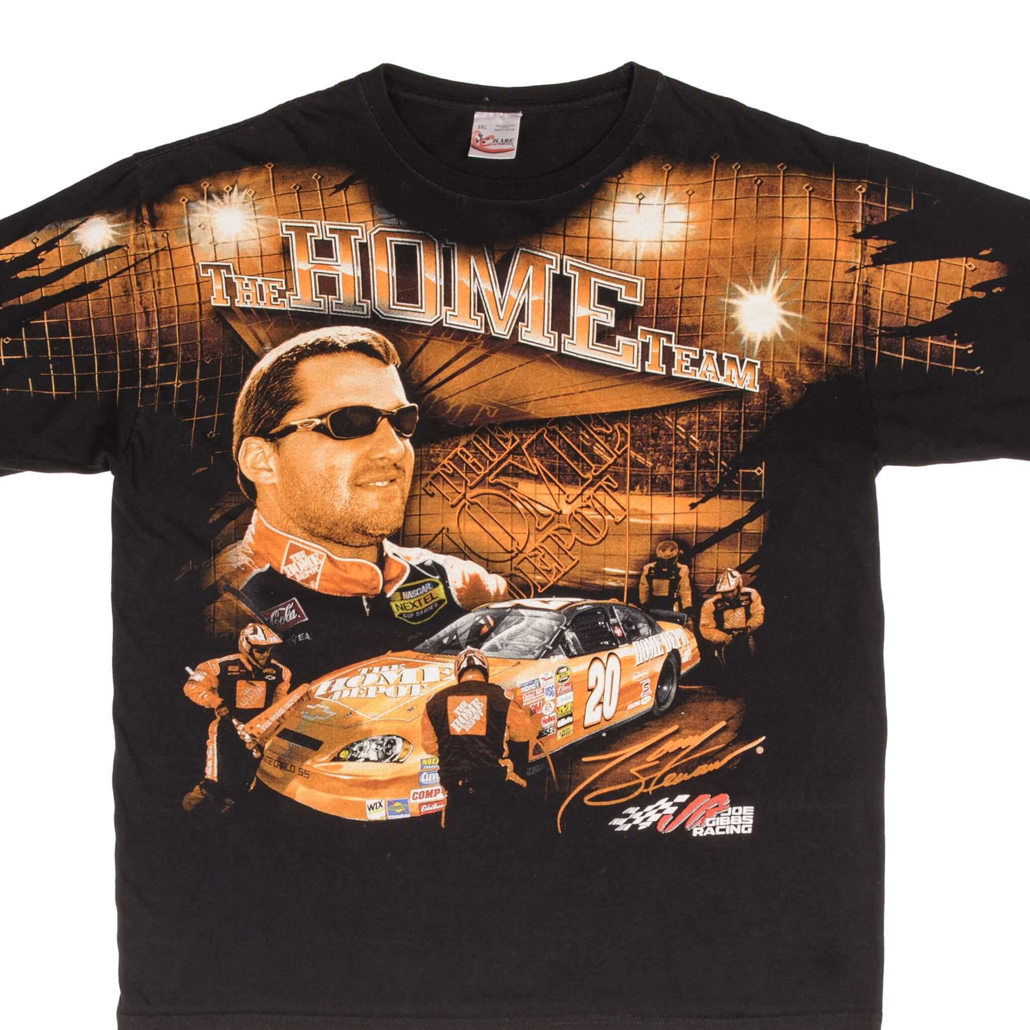 Vintage NASCAR Tony Stewart Home Depot 2006 All Over Print T-Shirt Size 2XL - Perfect for Racing Fans & Retro Sports Apparel Collectors