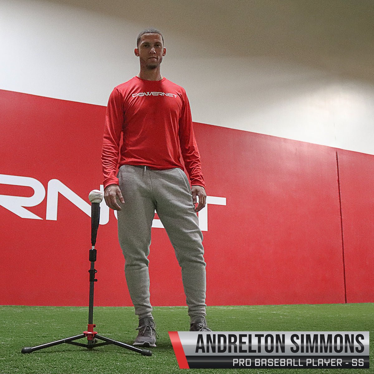 PowerNet Portable Baseball Hitting Tee - Adjustable Height Batting Trainer for Baseball & Softball Practice - Perfect for Backyard, Field & Cage Training