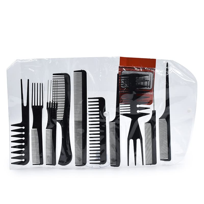 10pcs Professional Hair Brush Comb Set - Anti Static Salon Styling Tools for Barber & Hairdressing - Perfect for Hair Care, Detangling & Smoothing Styling at Home or Salon