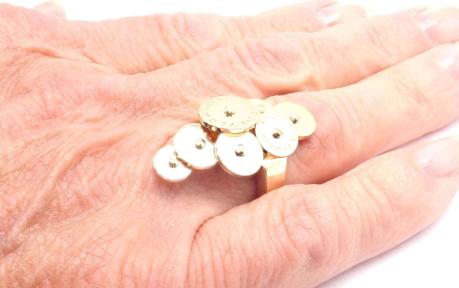 Authentic Bvlgari Bulgari Cicladi 18k Yellow Gold Large Ring for Women - Luxury Statement Jewelry for Weddings, Parties & Special Occasions