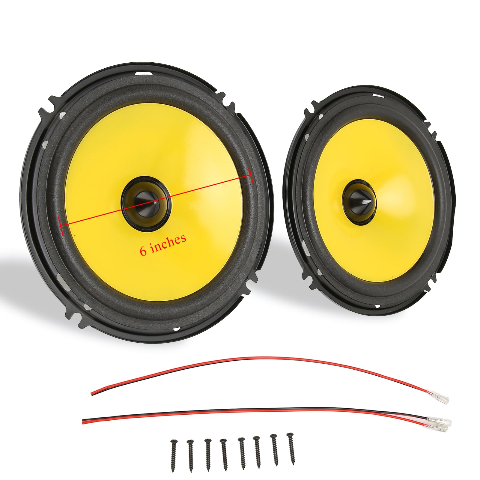Ciciglow 6 Inch Coaxial Car Door Speakers - 92dB 600W High Power Bass Treble Audio System for Vehicles & Trucks | Perfect for Car Audio Upgrades and Enhanced Road Trip Music Experience