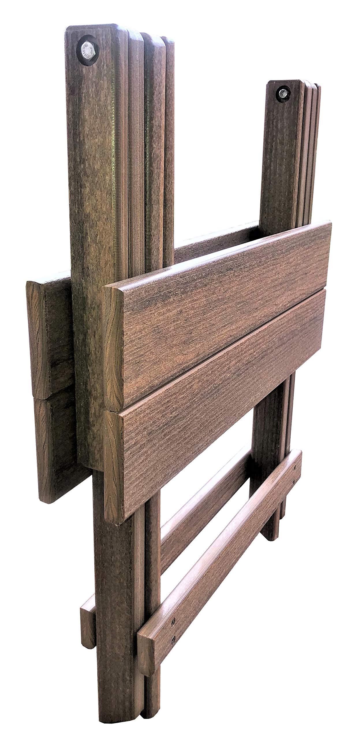 Original Poly Folding End Table with Removable Tray - 21 x 14 Inch Compact Side Table - Mahogany Wood Grain Finish - Perfect for Small Spaces, Patio, Dorm Room or RV