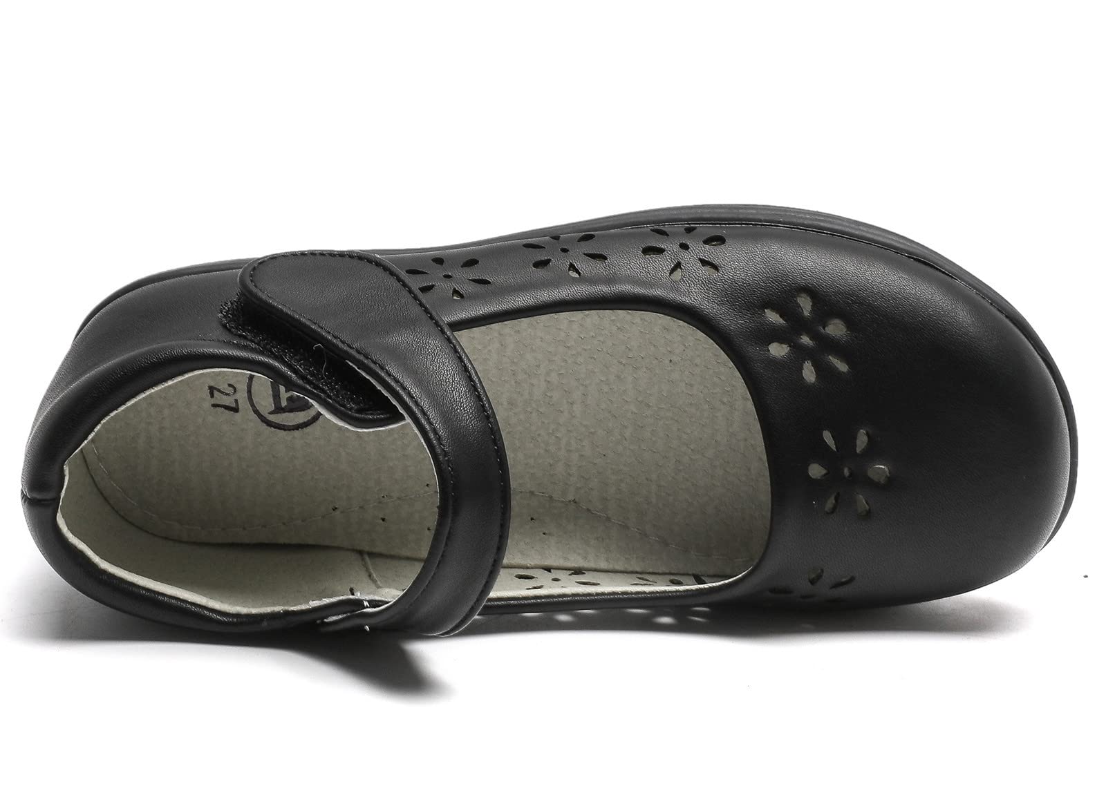 KKDOM Girls Mary Jane School Shoes - Comfortable Flats for Toddler & Kids - Perfect for Uniform & Dress