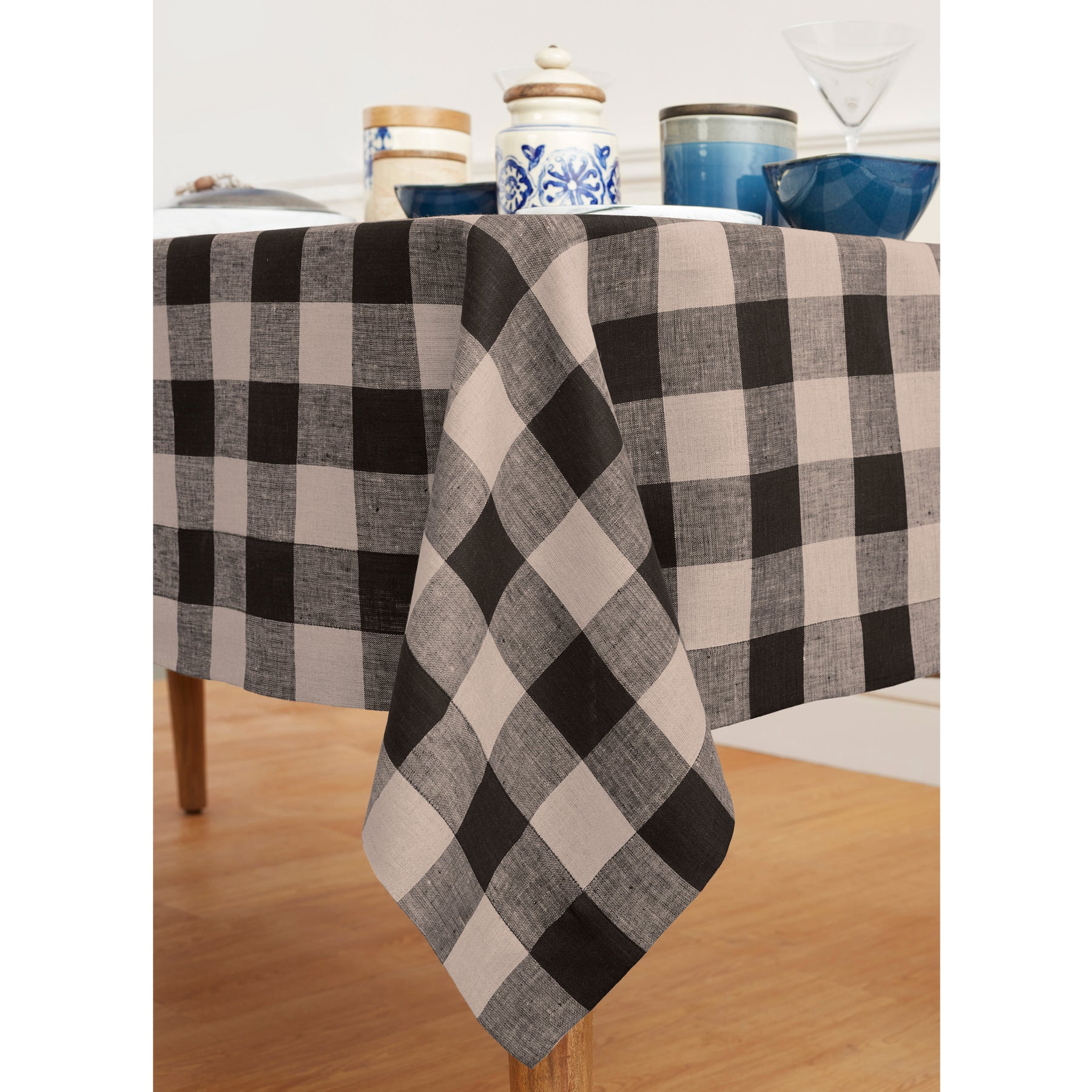 Buffalo Check Tablecloth - Red and Black Plaid Cotton Table Cover for Kitchen, Dining Room, and Picnic - Perfect for Holiday Decor and Outdoor Gatherings