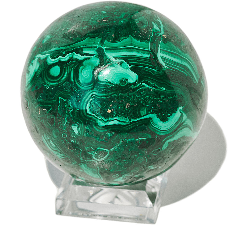 Natural Malachite Sphere - Healing Crystal for Meditation, Energy Balancing & Home Decor | Perfect for Yoga, Feng Shui & Spiritual Gifts