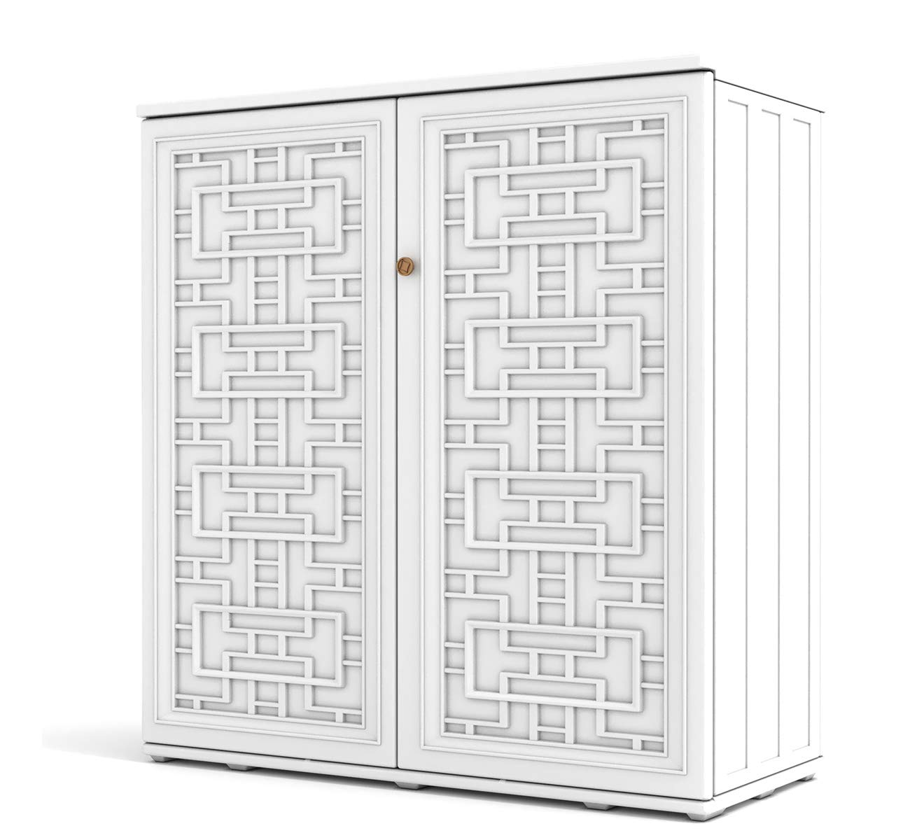 HOMSPARK 10 cu.ft White Outdoor Storage Shed - Weather Resistant Horizontal Cabinet for Lawn Mowers, Patio Furniture & Garden Tools | Perfect for Backyard, Garage & Poolside Organization