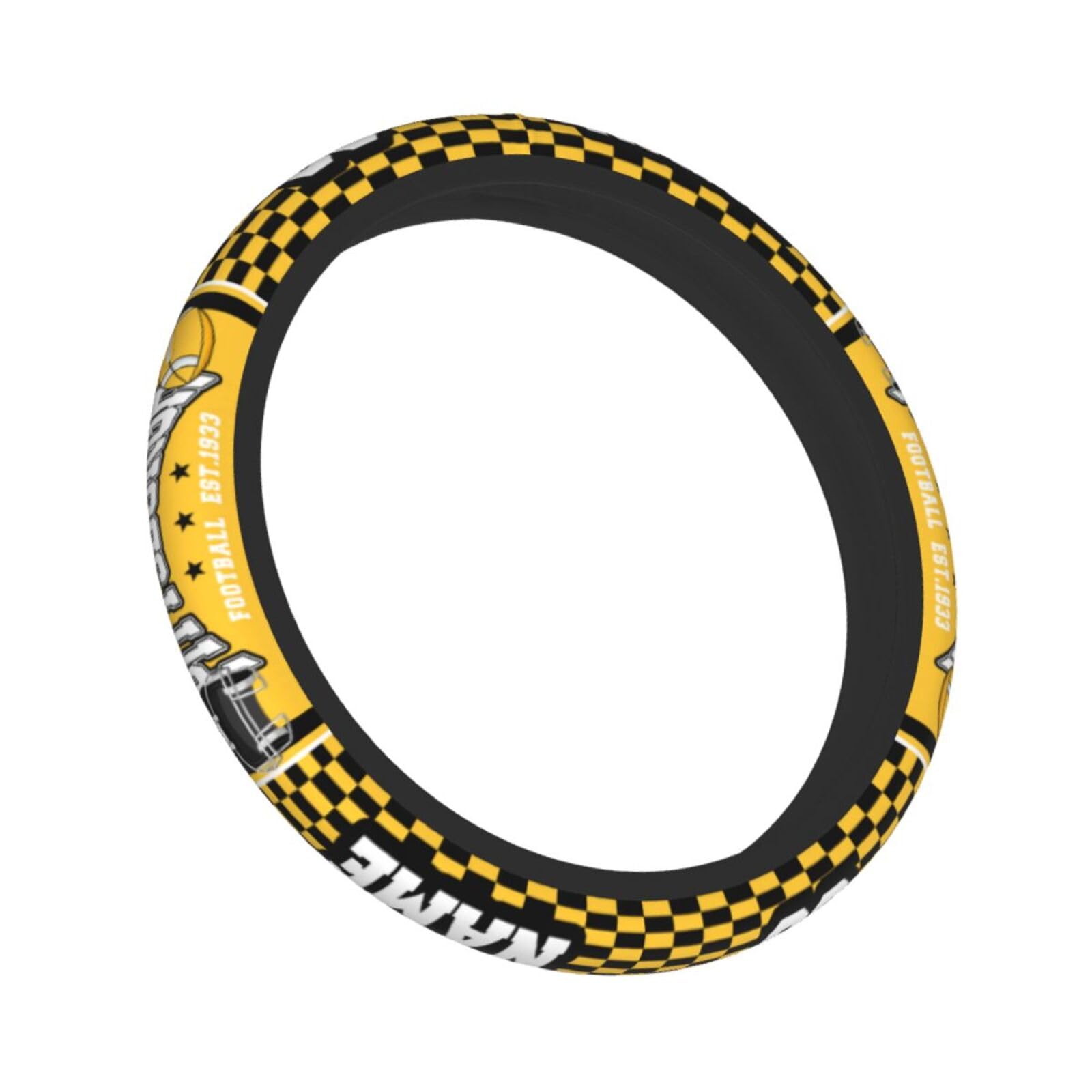Custom Anti-Slip Elastic Steering Wheel Cover 15 Inch - Personalized with Name & Number - Fits Most Vehicles (Sedan, Truck, SUV) - Perfect for Comfort, Grip & Style While Driving
