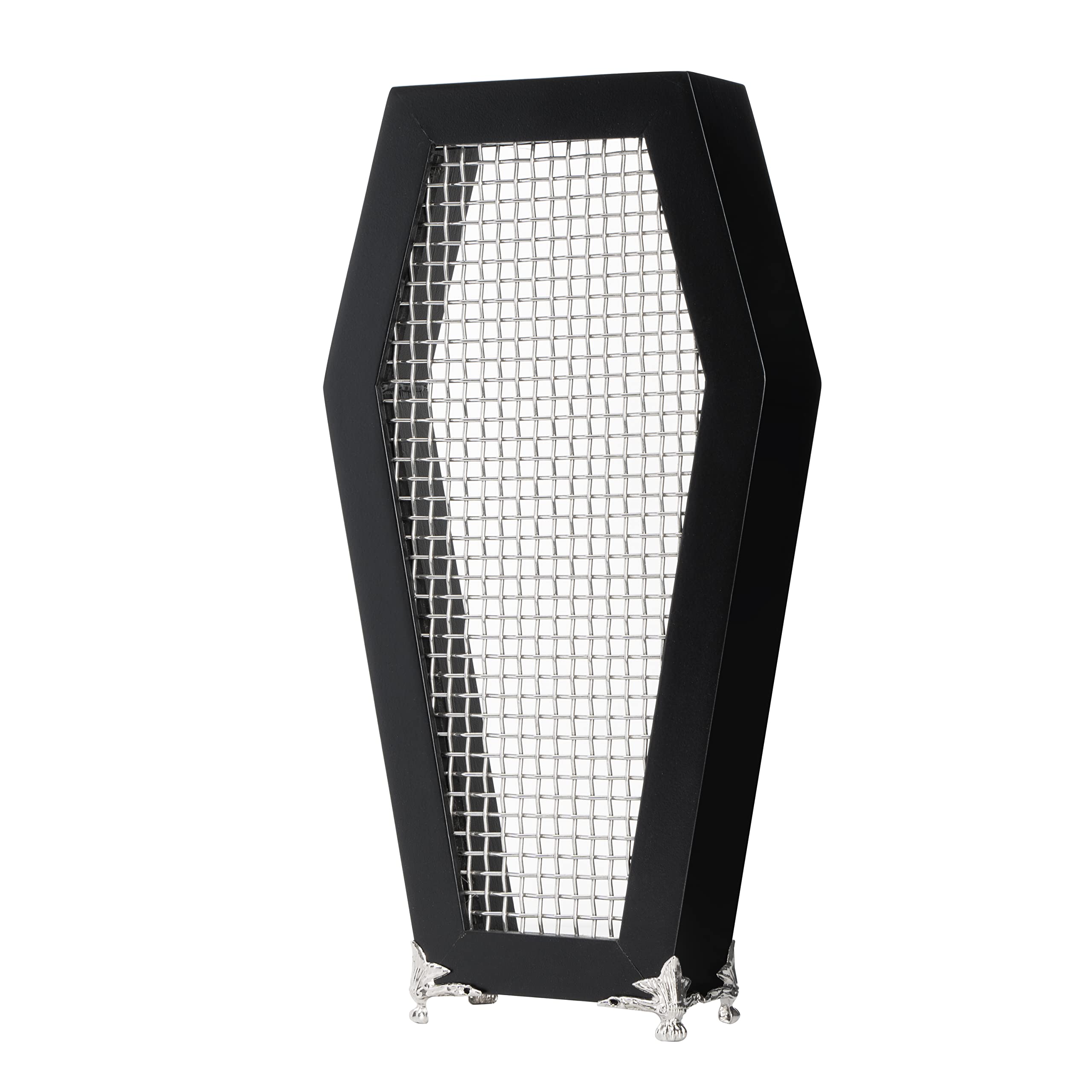 Gothic Coffin Mesh Jewelry Holder - Necklace Earring Bracelet Organizer Display Rack for Chains, Bangles & Accessories | Perfect for Goth Home Decor, Bedroom Vanity & Bathroom Storage | Unique Gothic Gift Idea for Women & Teens