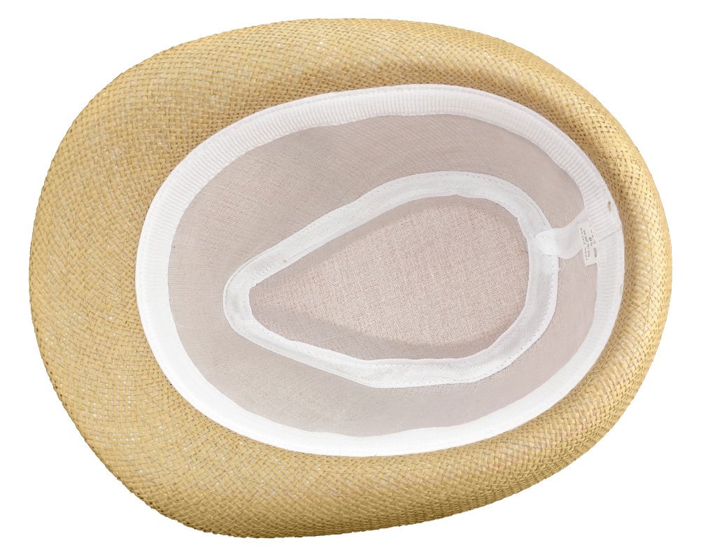 Men's Straw Fedora Hat with Feather for Summer Outdoor