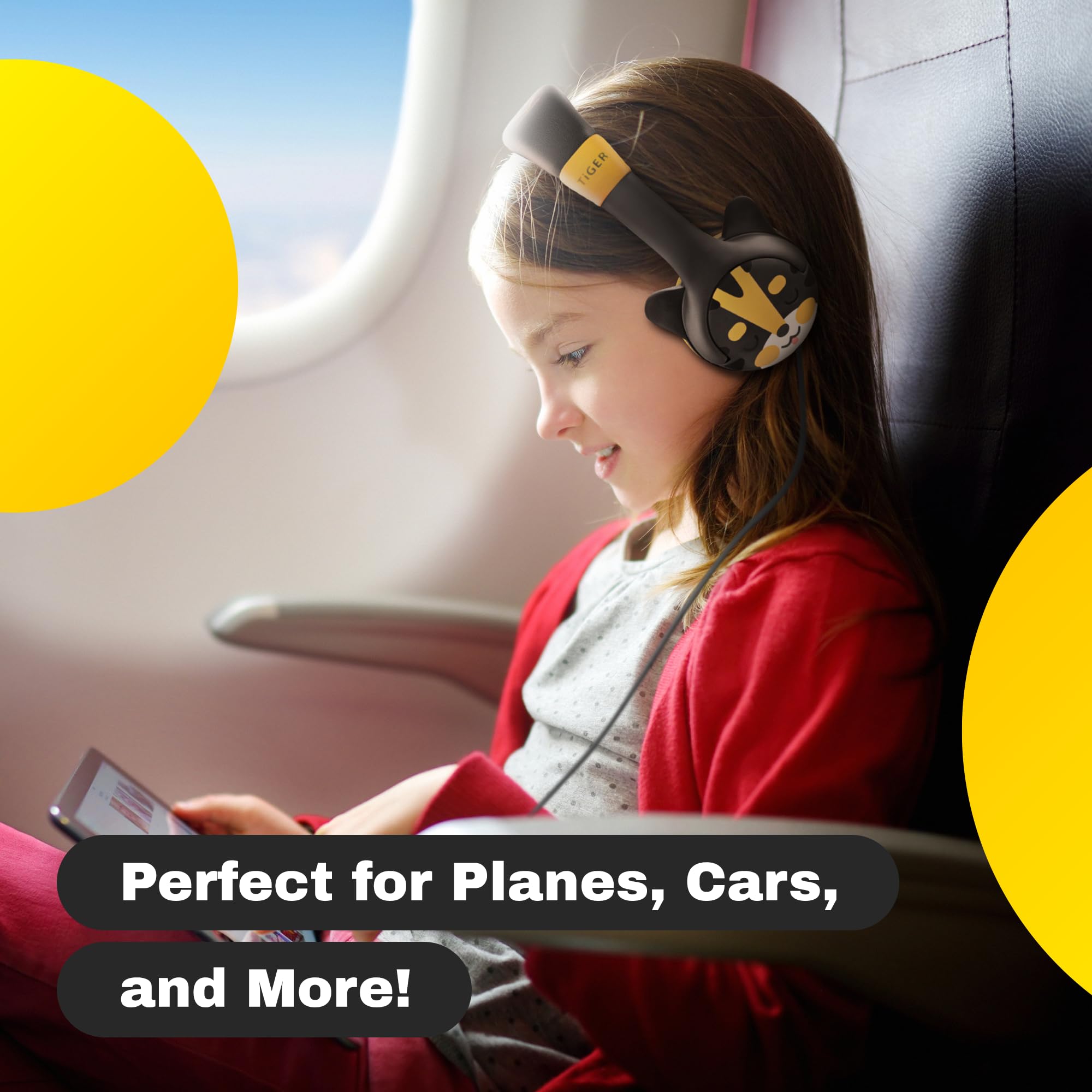 Kidrox Wired Toddler Headphones for 1-7 Years Old — 85dB Volume Limited Safe Baby Headphones for Airplane, Car Travel & Learning — Comfortable Kids Headset for iPad, Tablet, School, Home Use with Durable Cord