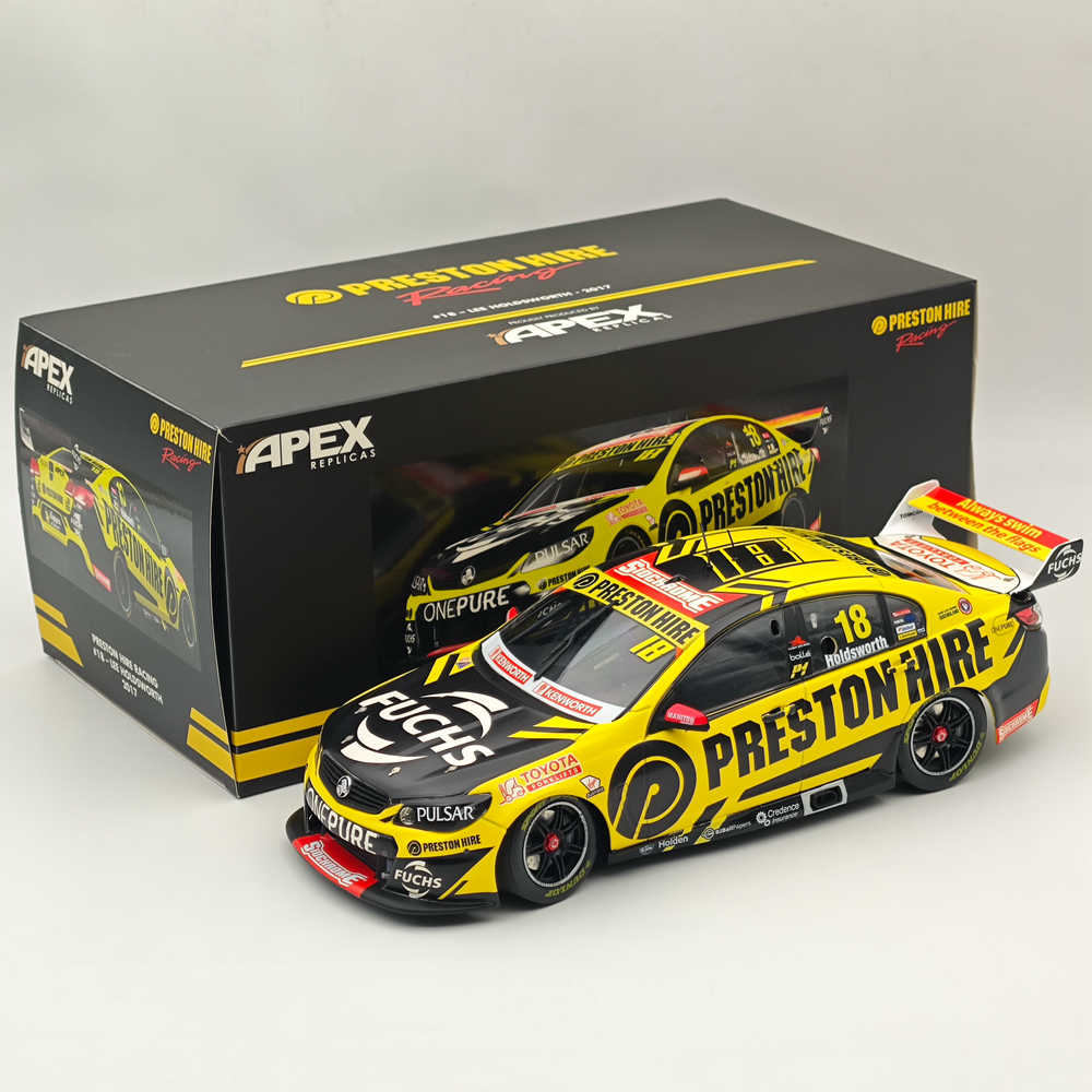 APEX 1/18 Scale Holden VF Commodore PRESTON HIRE RACING #18 LEE HOLDSWORTH 2017 AD80707 Diecast Model Car - Limited Edition Collectible for Racing Fans & Display