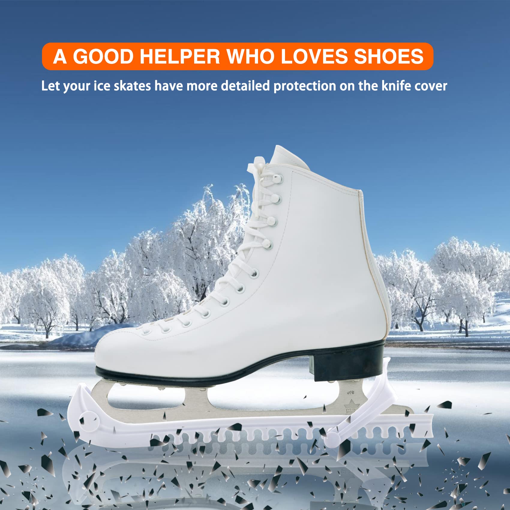 Premium Ice Skate Blade Guards - Adjustable Skate Protectors for Hockey & Figure Skates (1 Pair) - Protect Blades on Concrete, Floors & During Storage