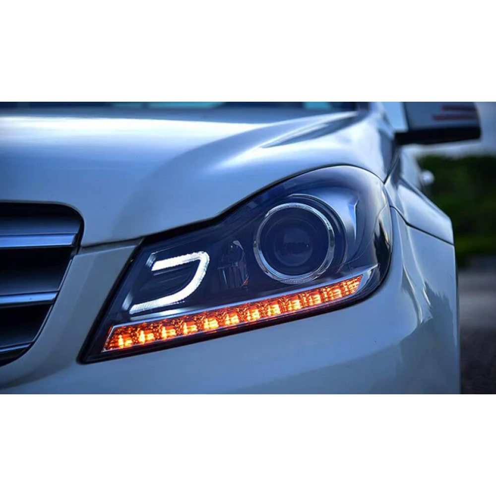 2012-2014 Mercedes Benz C Class W204 LCI OEM Style LED Headlights - High Performance Replacement Headlights for Improved Night Driving Safety