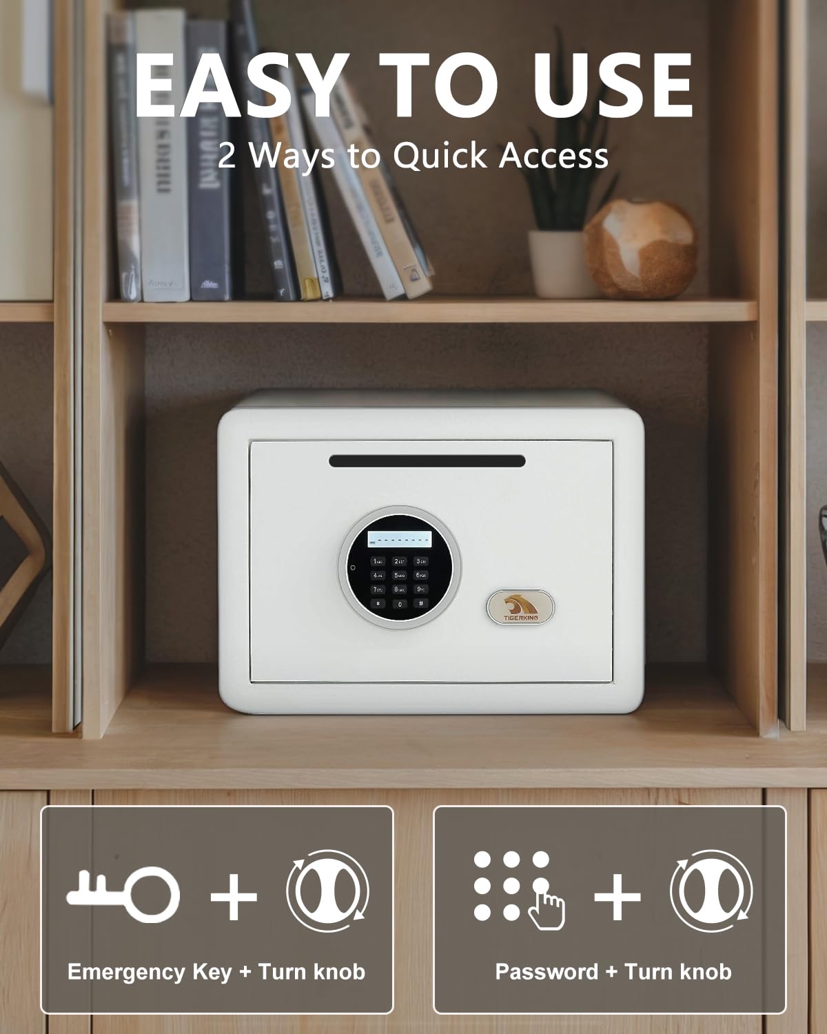 Digital Drop Safe with Keypad - 1.2 Cubic Feet White Security Box for Cash & Valuables | Home & Business Use | Easy Deposit Money Safe for Bedroom, Office, or Retail Store
