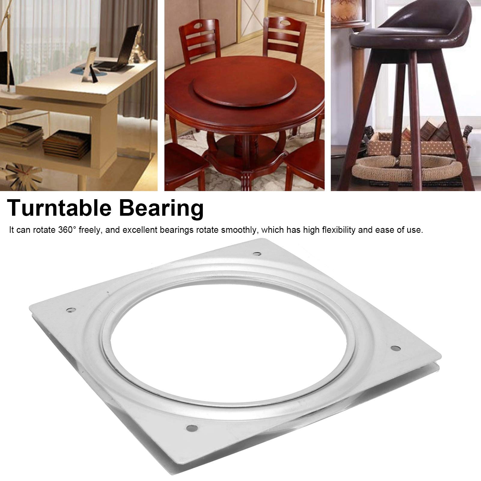 155mm Rotating Bearing Plate - Heavy Duty Turntable Base for Bar Stools, Office Chairs & Furniture | 360° Swivel Hardware for Smooth Rotation | Perfect for Home, Office & Commercial Use
