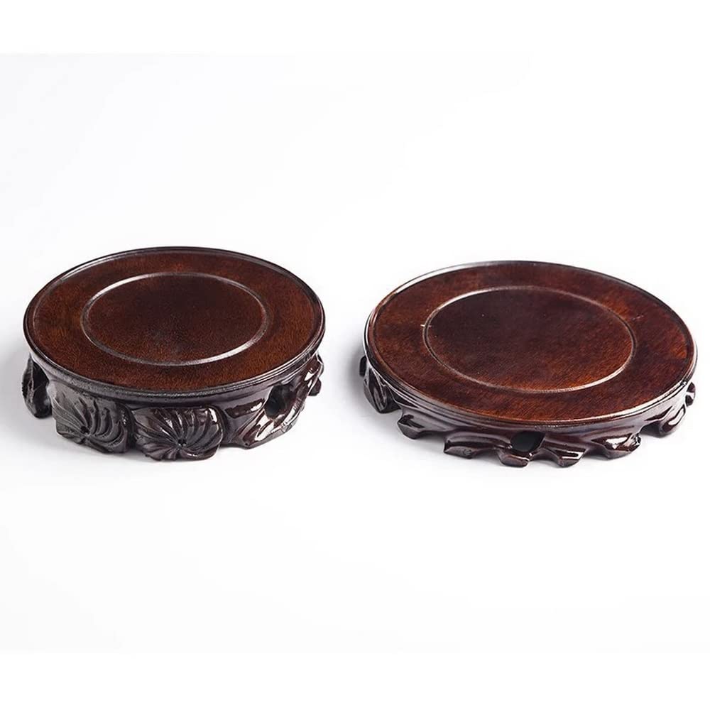 GOLDY&WENDY Solid Wood Rosewood Carved Display Stand - Handcrafted Buddha Statue Pedestal, Plant Holder & Decorative Vase for Home Altar, Meditation Room Decor & Feng Shui Display