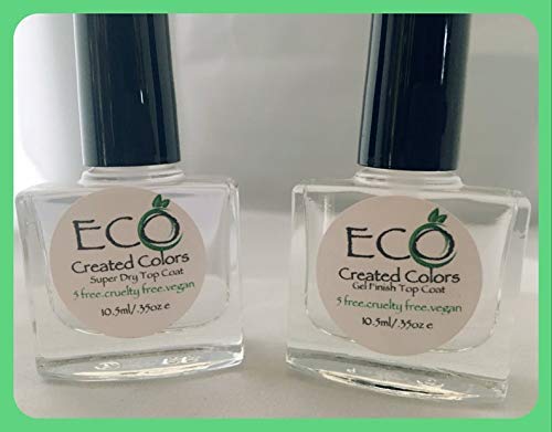 Natural & Eco-Friendly 5 Free Vegan Nail Polish Gel Top Coat - Long Lasting Shine for Manicures & Nail Art