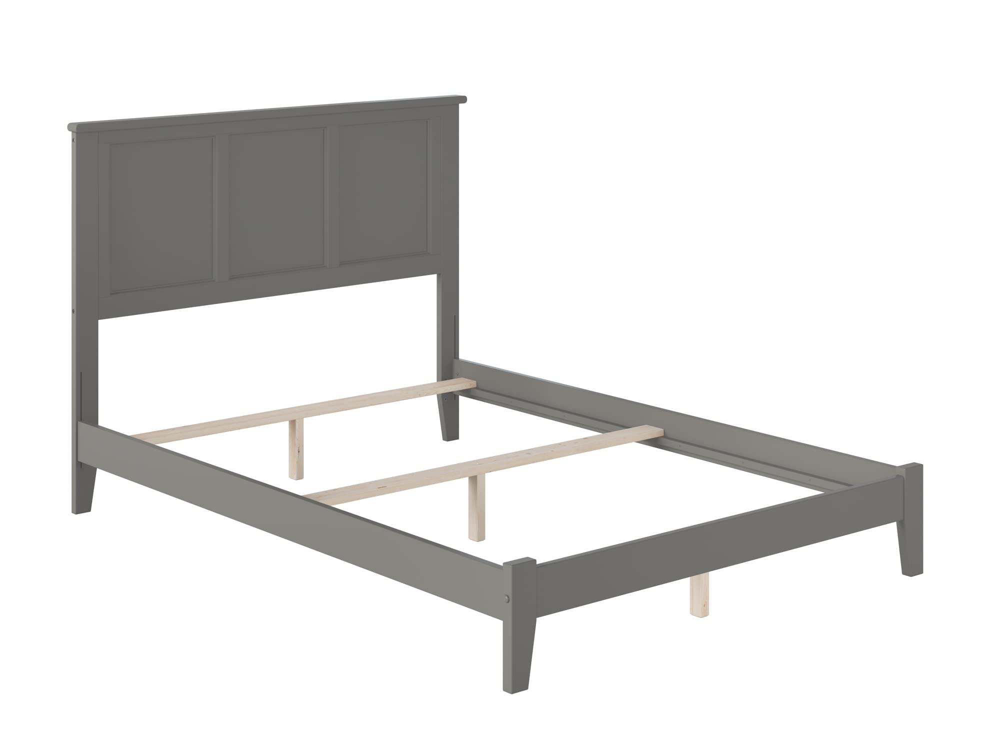 AFI Madison Full Size Foundation Bed Frame with USB Charging Ports, Grey - Sturdy Support for Mattresses, Perfect for Bedrooms, Guest Rooms & Dorms