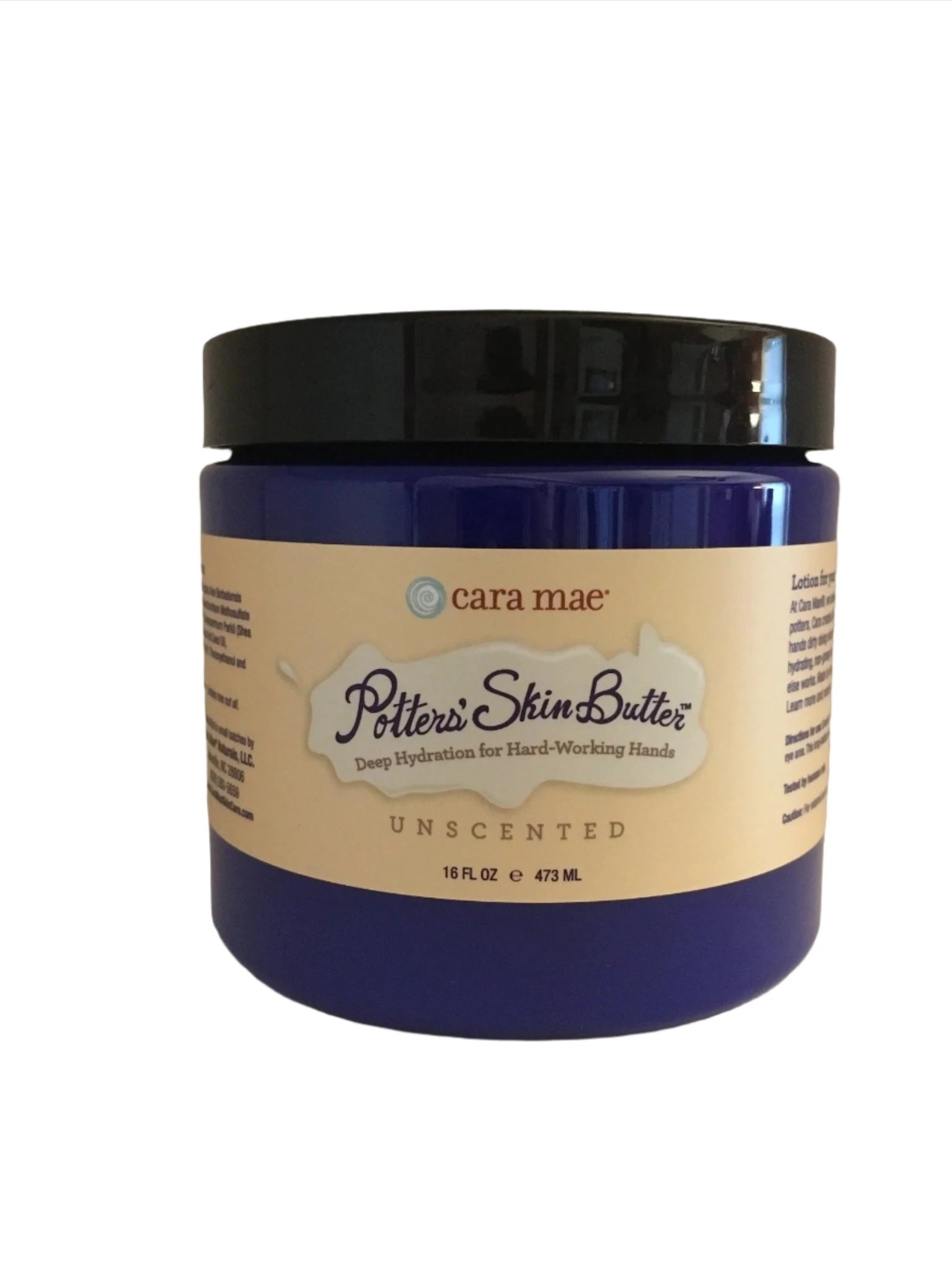 **Cara Mae Unscented Potters' Skin Butter - Ultra Moisturizing Hand Cream for Dry, Cracked Skin - Perfect for Potters, Artists & Crafters**