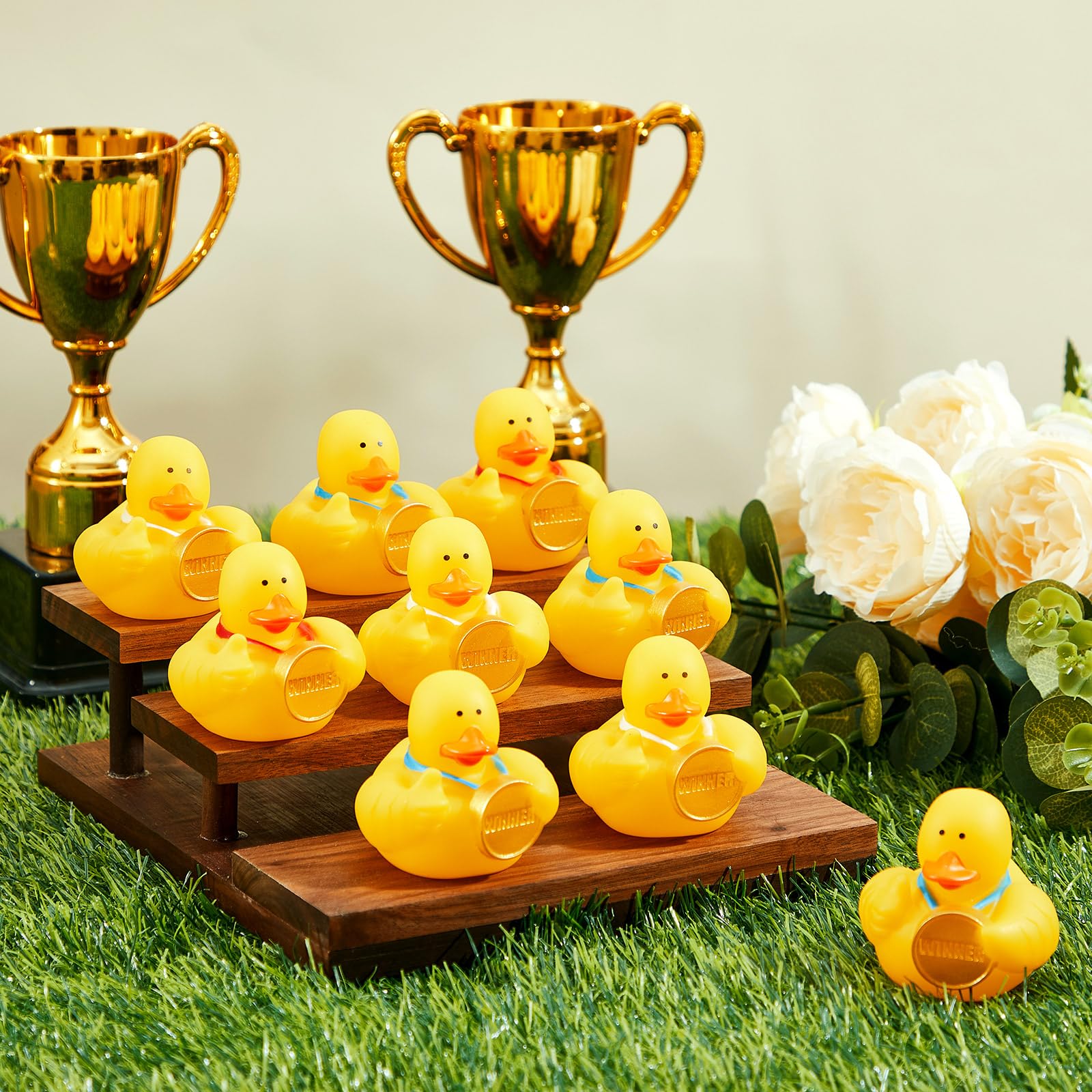24 Pack DEEKIN 2 Inch Rubber Duck Award Medals - Graduation Party Favors, Sports Competition Prizes & Winner Gifts - Perfect for Graduation Decor, Swim Parties & Fun Prize Ceremonies