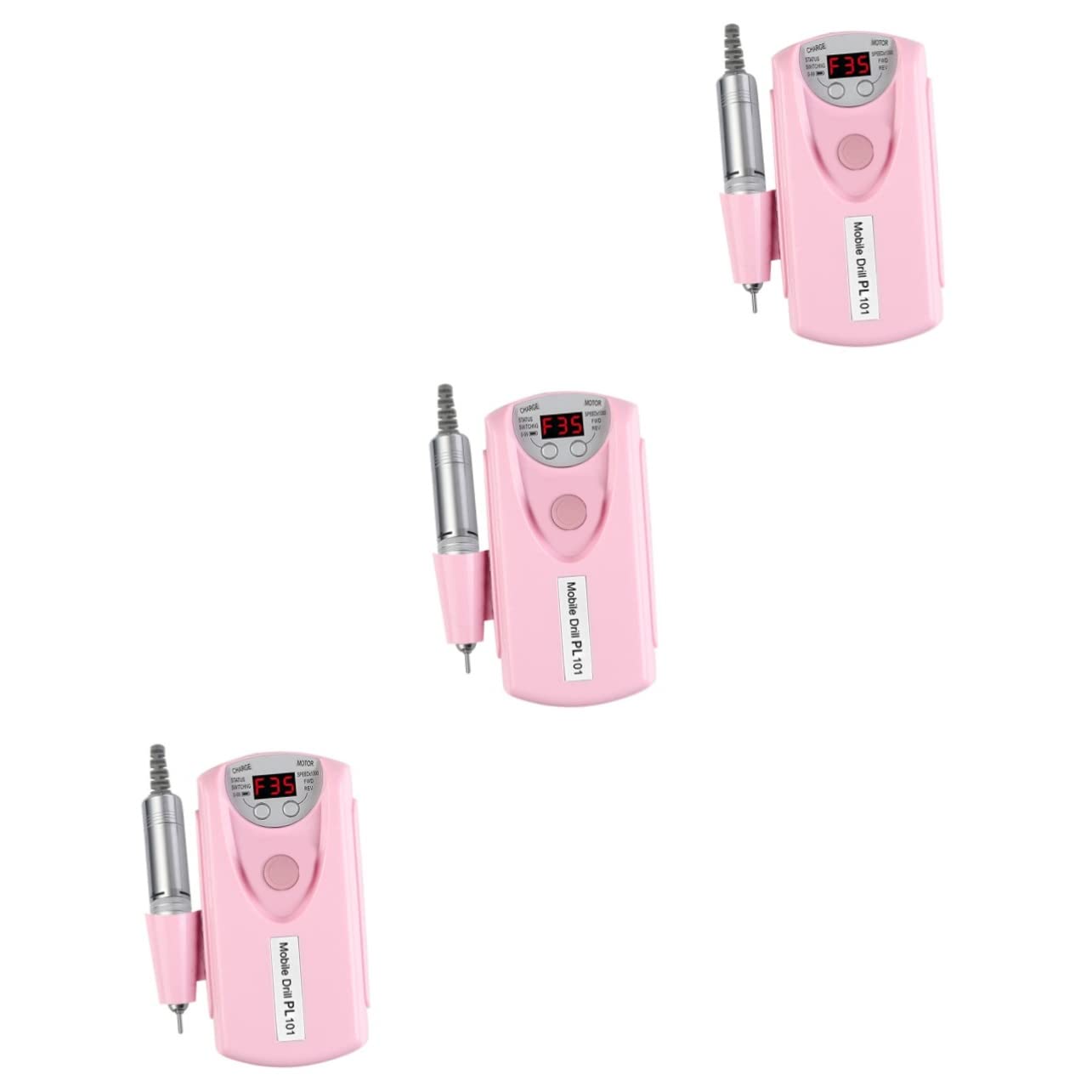 Minkissy 3-in-1 Rechargeable Nail Drill Kit - Portable Electric Nail Trimmer & Polisher for Gel & Acrylic Nails - Professional Pedicure Tools Set with ABS Pink Case - Perfect for Home Salon, Nail Art & DIY Manicures