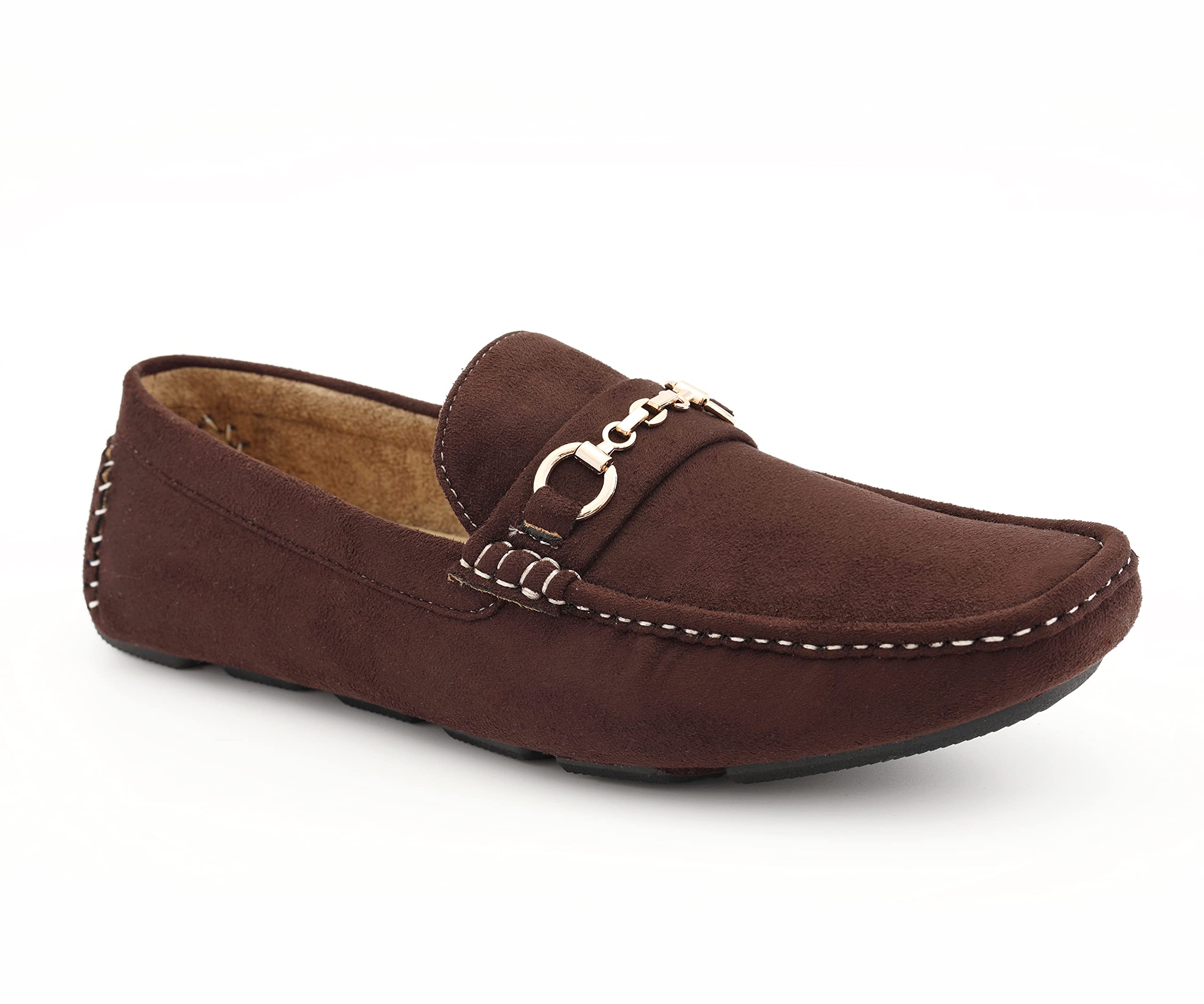 Amali Ecker Men's Casual Loafers & Moccasins - Slip On Driving Shoes with Chain Ornament - Comfortable Slippers for Everyday Wear, Office & Travel