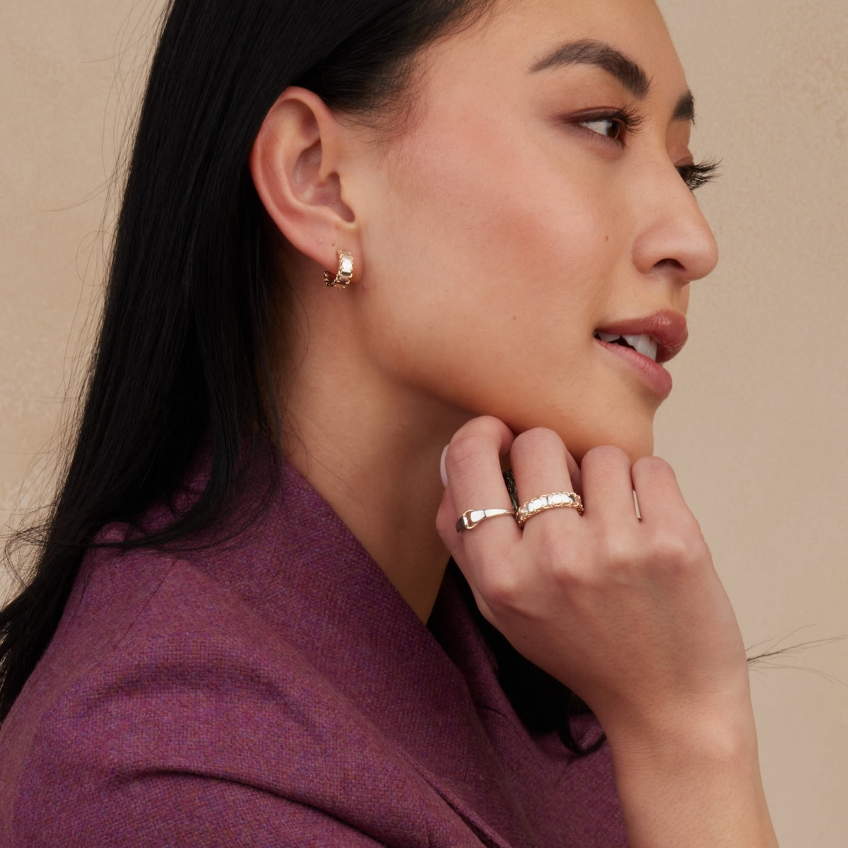 Mixed Metal Stitched Hoop Earrings for Women - Boho Chic Dangle Earrings for Everyday Wear & Special Occasions