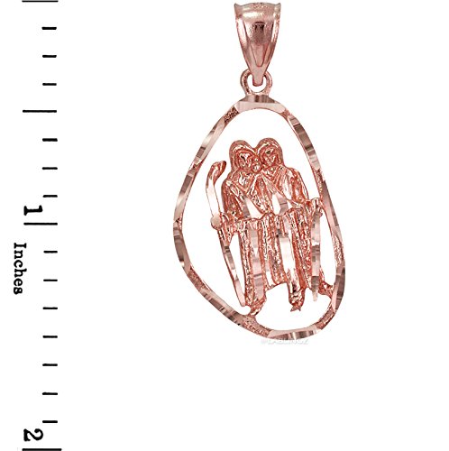 14K Rose Gold Gemini Zodiac Necklace for Women - Dainty Constellation Pendant Jewelry Gift for Birthday, Anniversary & Everyday Wear
