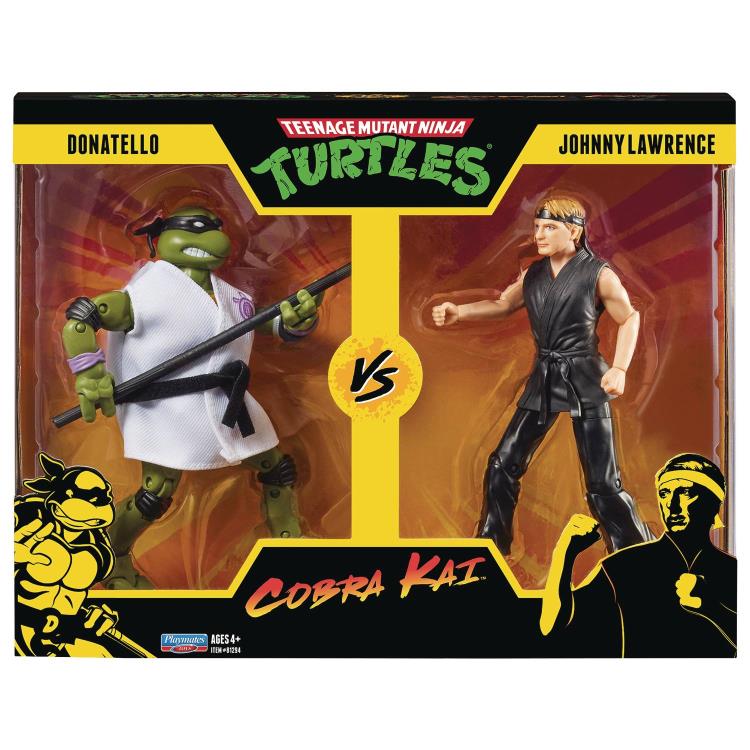 Teenage Mutant Ninja Turtles vs Cobra Kai Action Figure Set - Donatello vs Johnny Lawrence 2-Pack Collectible for TMNT & Karate Kid Fans | Perfect for Display, Gifts & Role-Play Battles
