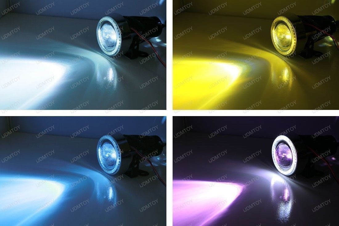 3 Pack Projector Fog Lights with 40 LED Halo Angel Eyes Rings & 6000K HID Combo - Upgrade Your Car's Nighttime Visibility for Safer Driving