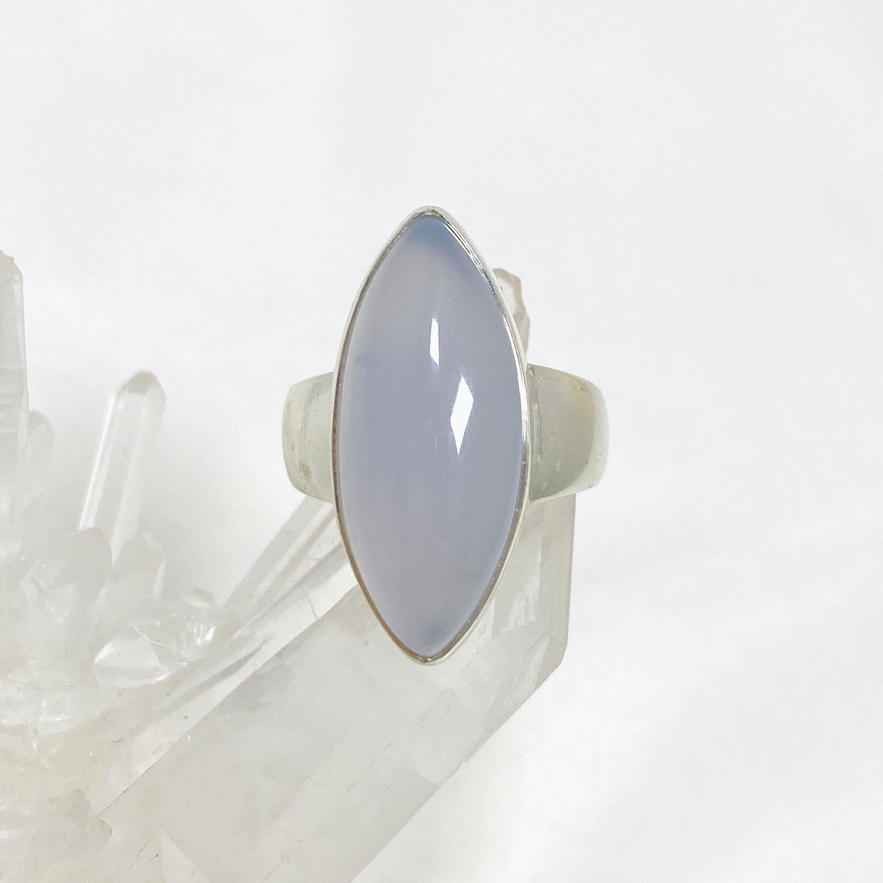 Blue Chalcedony Marquise Ring - Size 9 Silver Jewelry KRGJ3246 | Elegant Gift for Women, Wedding, Anniversary & Special Occasions