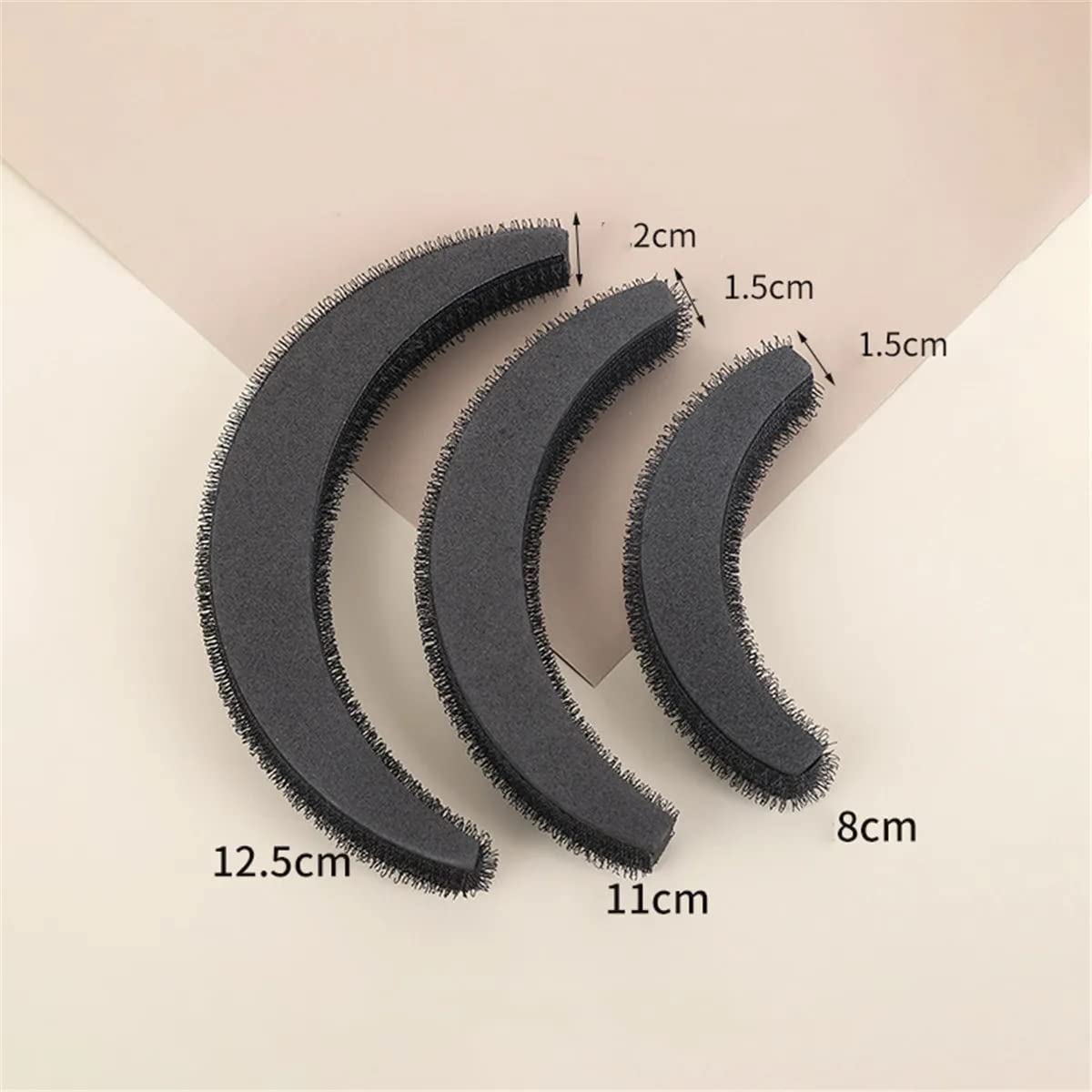 LOCANS 5-Piece Hair Accessories Set - 2 Oval Hair Puff Volumizers & 3 Banana Bumpits Hair Stylers for Volume & Updos (Black) | Perfect for Weddings, Parties & Everyday Hairstyles