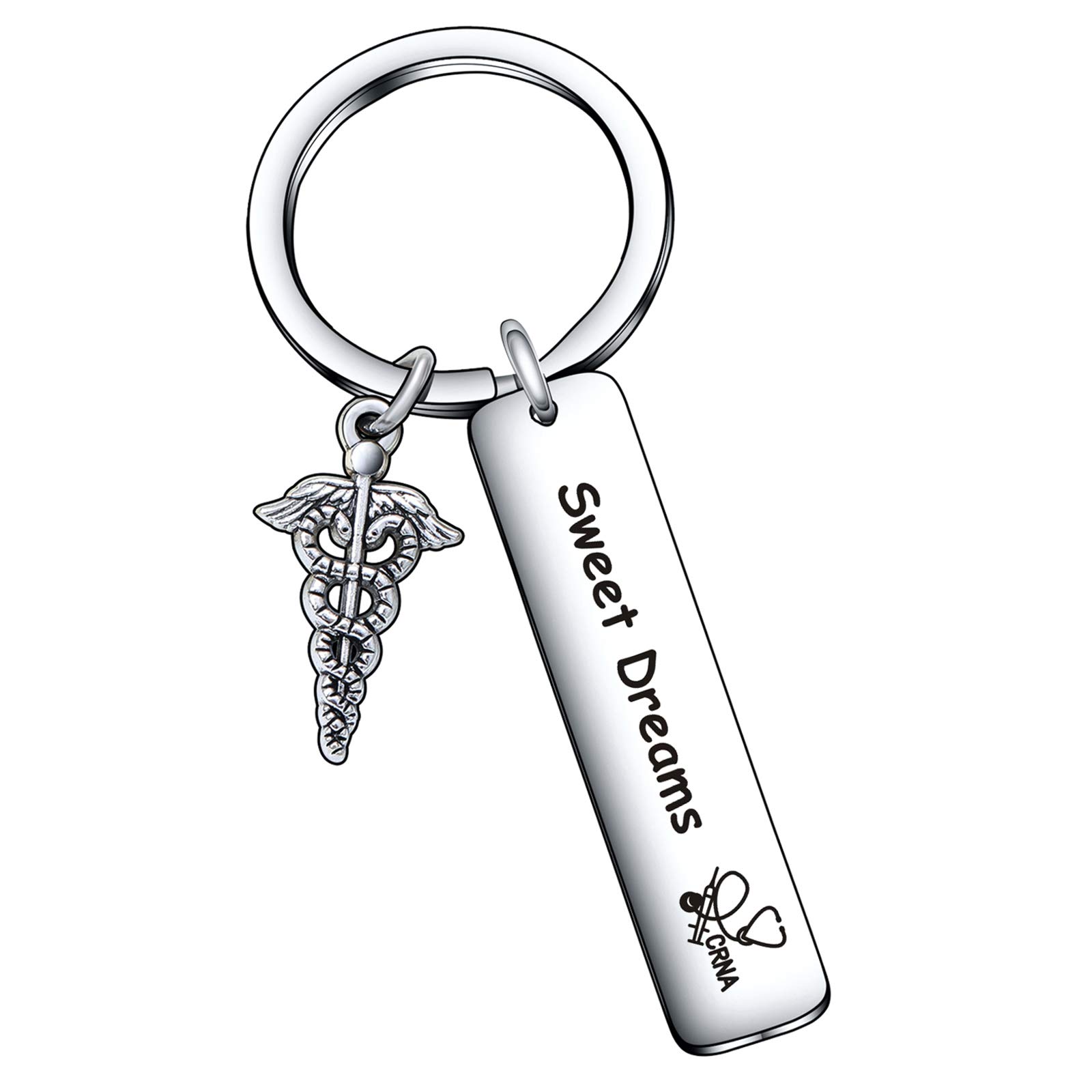 CRNA Graduation Gift Keychain - Nurse Anesthetist Appreciation Present for CRNA School Graduates - Perfect for Clinicals, White Coat Ceremony & Medical Professional Gifts