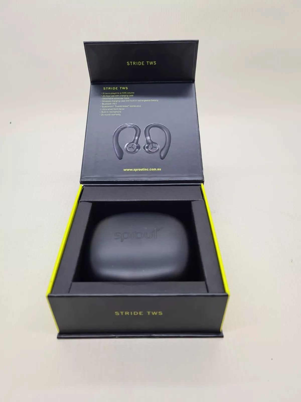 Sprout Stride TWS Bluetooth Earbuds Wireless 5.0 Headphones with Noise Cancellation, 24H Playtime - Perfect for Gym, Running & Commuting
