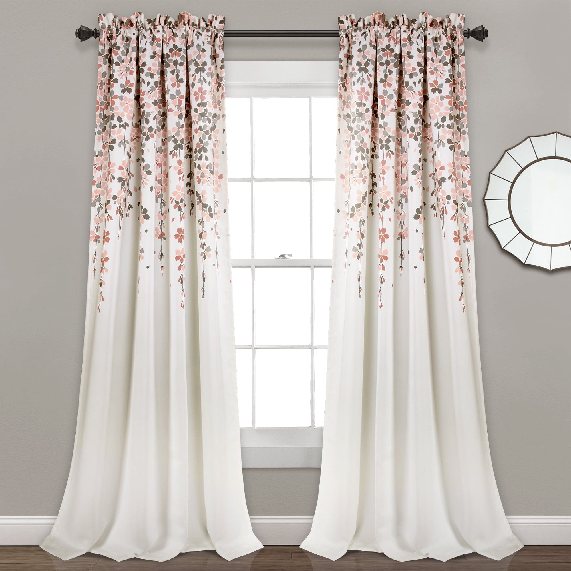 Elegant Weeping Flower Light Filtering Window Curtain Set - Soft Sheer Drapes for Living Room & Bedroom - Perfect for Privacy & Sun Protection
