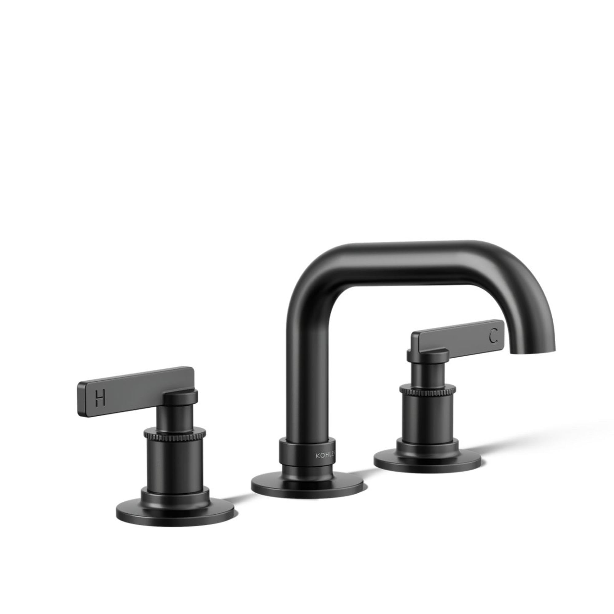 KOHLER Castia by Studio McGee Widespread Bathroom Sink Faucet - Modern Matte Black Finish - Perfect for Master Bathroom & Powder Room Renovations