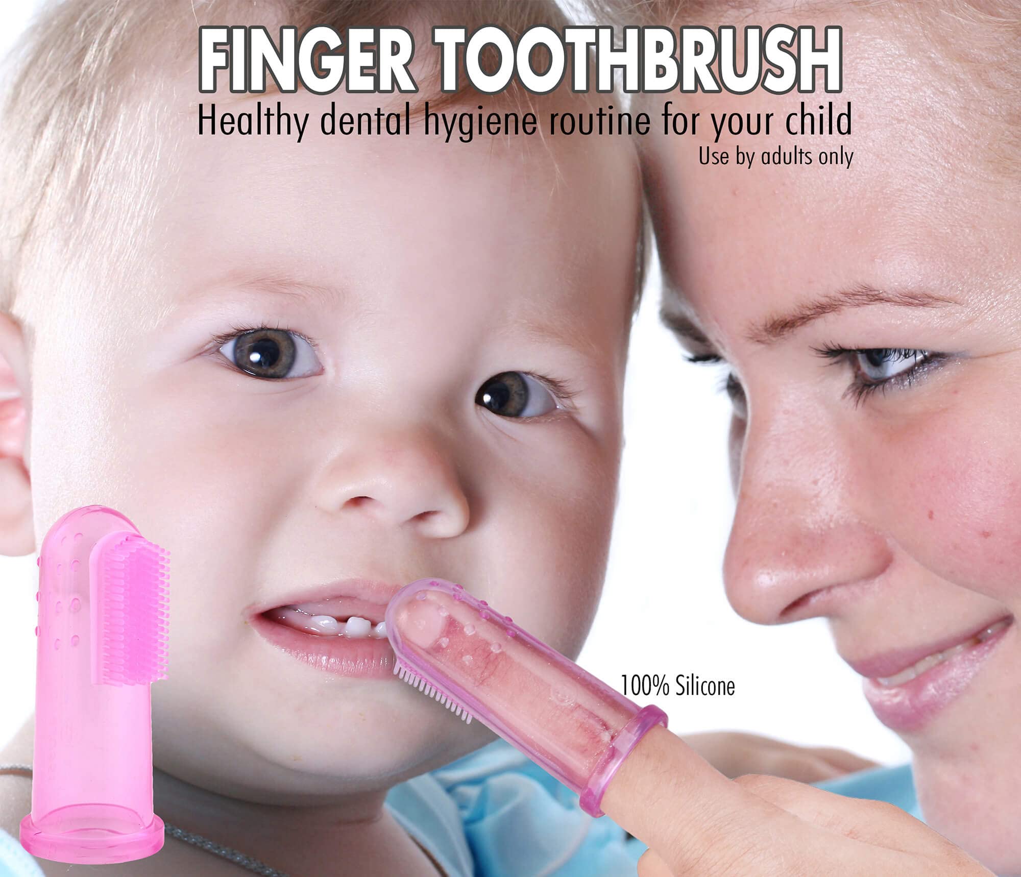Baby Finger Toothbrush - Silicone Teether & Gum Massager for Infants 3M+ | Teething Relief & Oral Care