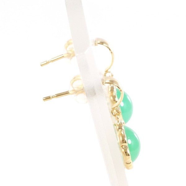18K Yellow Gold Chrysoprase Earrings for Women - Elegant Green Gemstone Stud Earrings - Perfect for Weddings, Parties & Everyday Wear