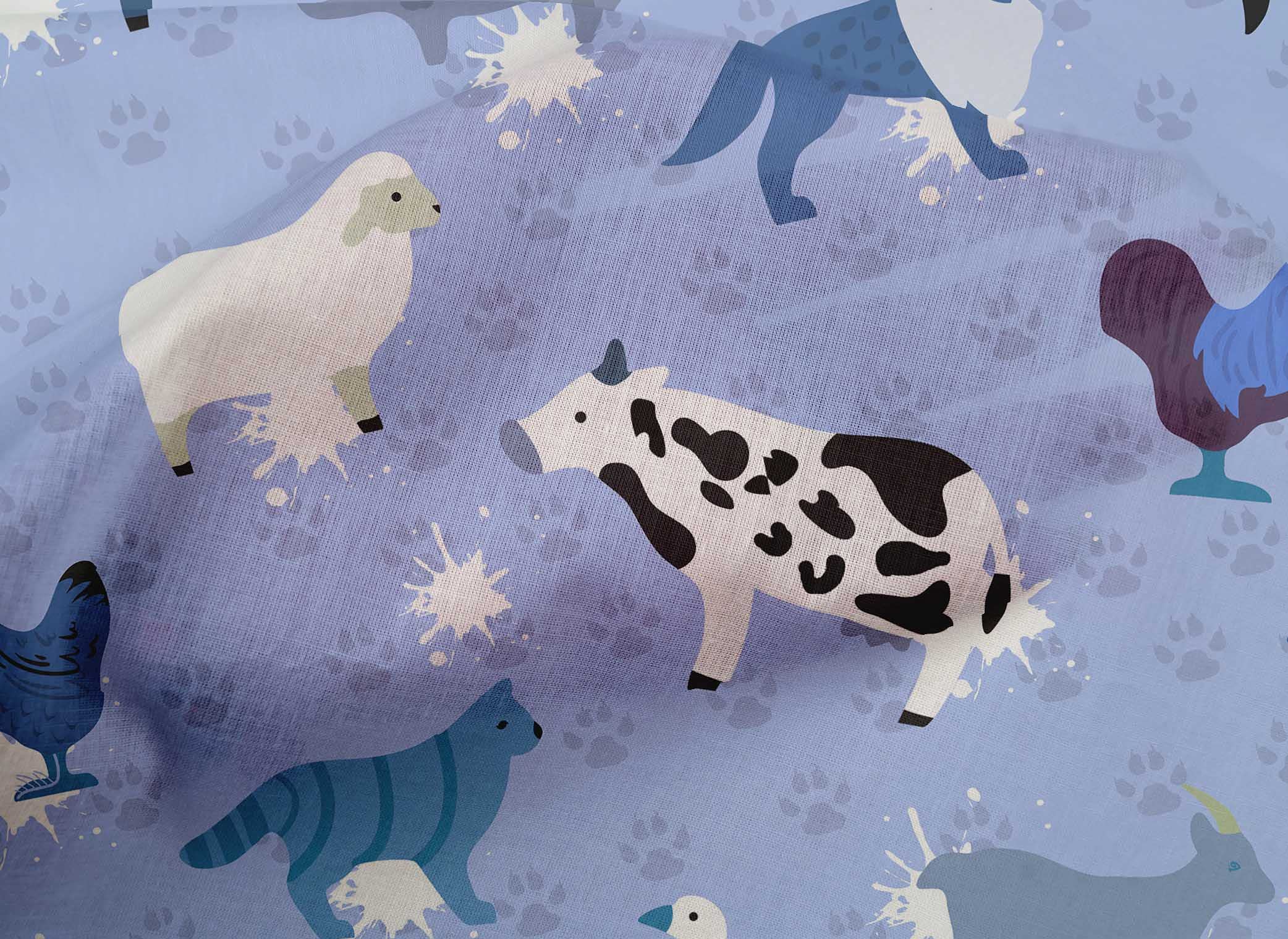 Premium Cotton Poplin Fabric - Bluish Violet Animal Print DIY Sewing Material (56 Inch Wide) for Clothing, Quilting & Home Decor Projects | Soft, Durable & Easy to Sew