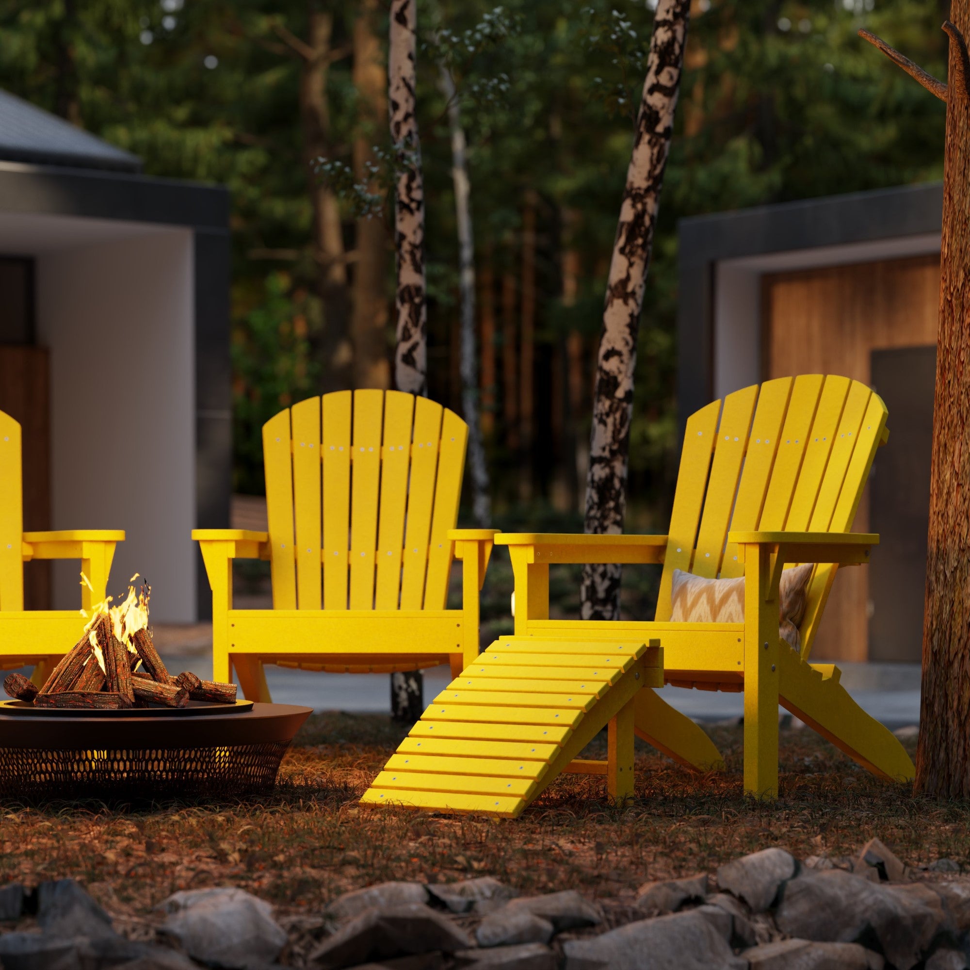 Heritage Sunset Adirondack Chair - Outdoor Patio Furniture for Backyard, Garden & Poolside Relaxation | Durable Weather-Resistant Wooden Lounge Chair