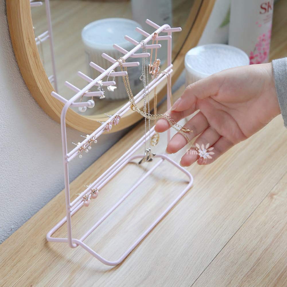 Pink Jewelry Organizer & Holder - Perfect for Earrings, Necklaces, Bracelets | Travel & Home Storage Solution
