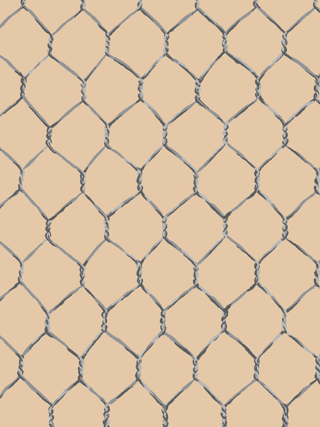 Evelyn's Chicken Wire Wallpaper by Sarah Jessica Parker - Metal on Driftwood Design - Perfect for Farmhouse, Rustic & Industrial Home Decor