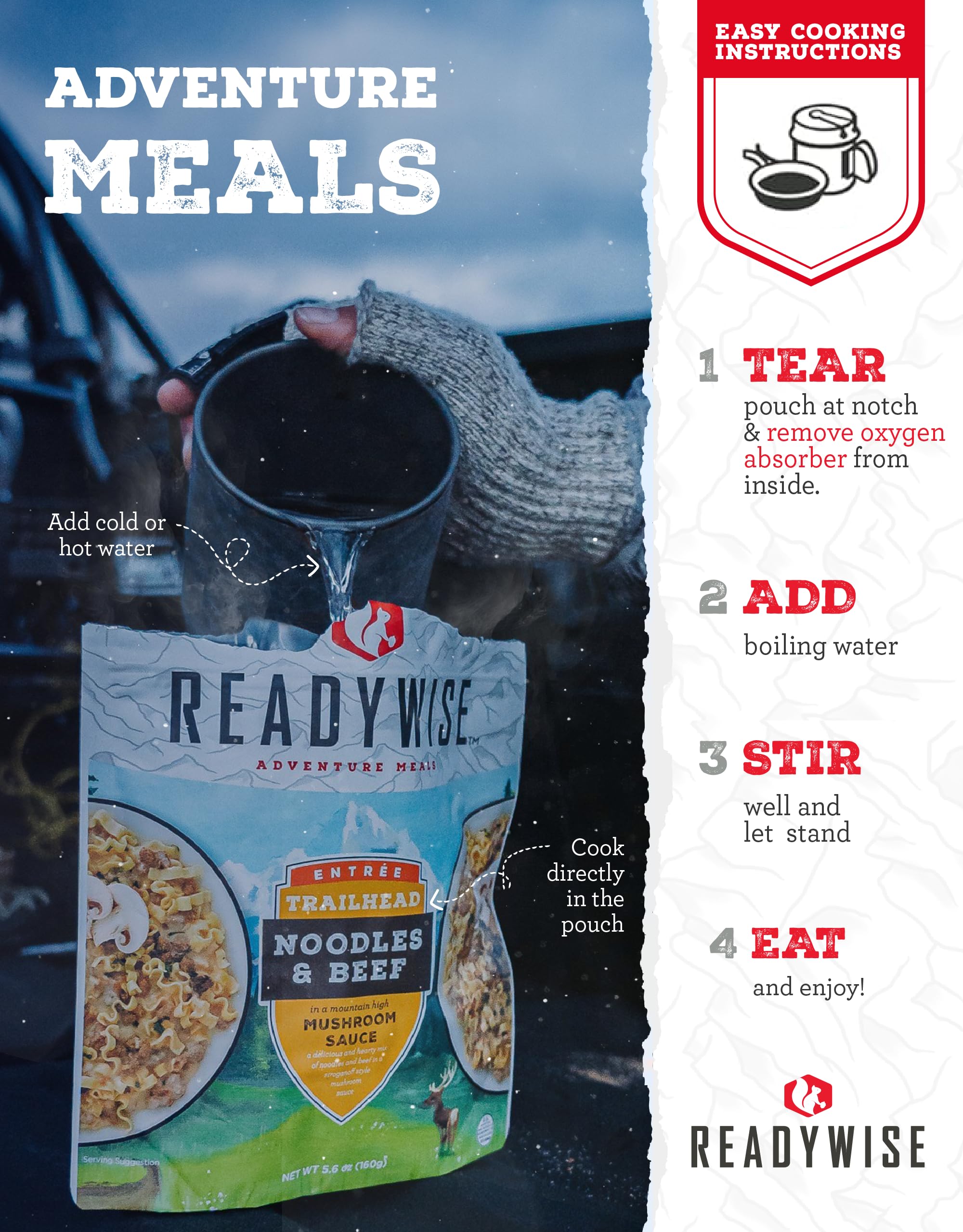 ReadyWise Freeze Dried Apple Cinnamon Snack Pack - 2.5 Servings, Emergency Food Supply for Camping, Hiking & Survival | Lightweight MRE for Outdoor Adventures & Disaster Preparedness | Perfect for Backpacking Trips & Emergency Kits