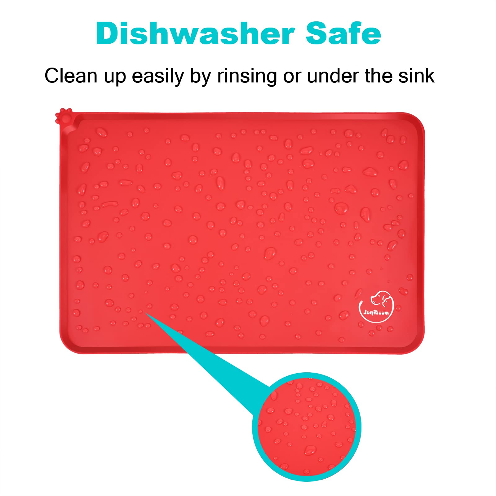 Waterproof Non-Slip Silicone Pet Feeding Mat for Dogs & Cats - Easy Clean Food Bowl Placemat (18.5