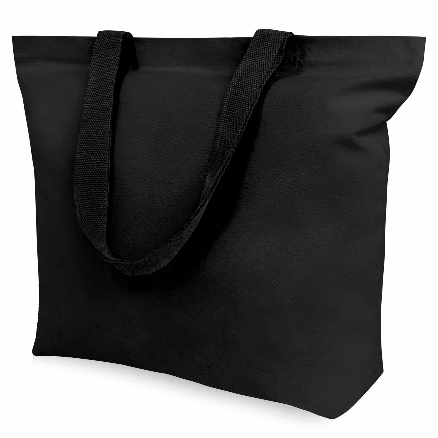 TOPDesign 6-Pack Canvas Tote Bags with Magnetic Snap Closure - Reusable Eco-Friendly Grocery Shopping Bags for Women & Men - DIY Customizable Blank Totes for Artists, Students & Office Use - Perfect for Shopping, Beach, Work & Daily Errands