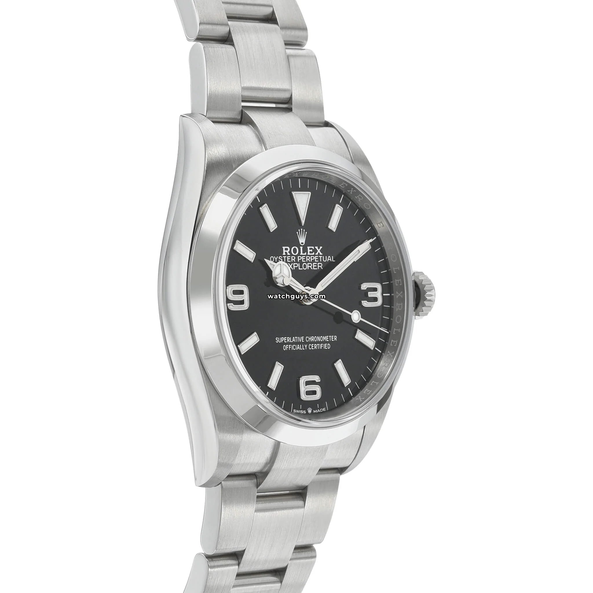 Rolex Explorer 124270 Men's Automatic Watch - 36mm Stainless Steel Black Dial - Luxury Sports Watch for Hiking, Travel & Everyday Wear