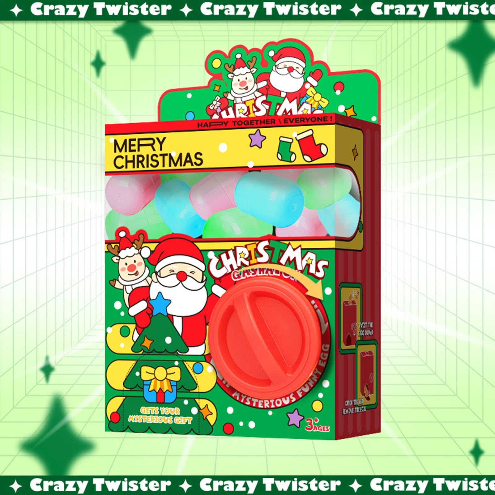Huayeex Mini Gashapon Toy Claw Machine - Christmas Candy Dispenser with 6 Prize Eggs | Fun Arcade-Style Game for Kids Birthday Parties, Carnival Prizes & Family Entertainment
