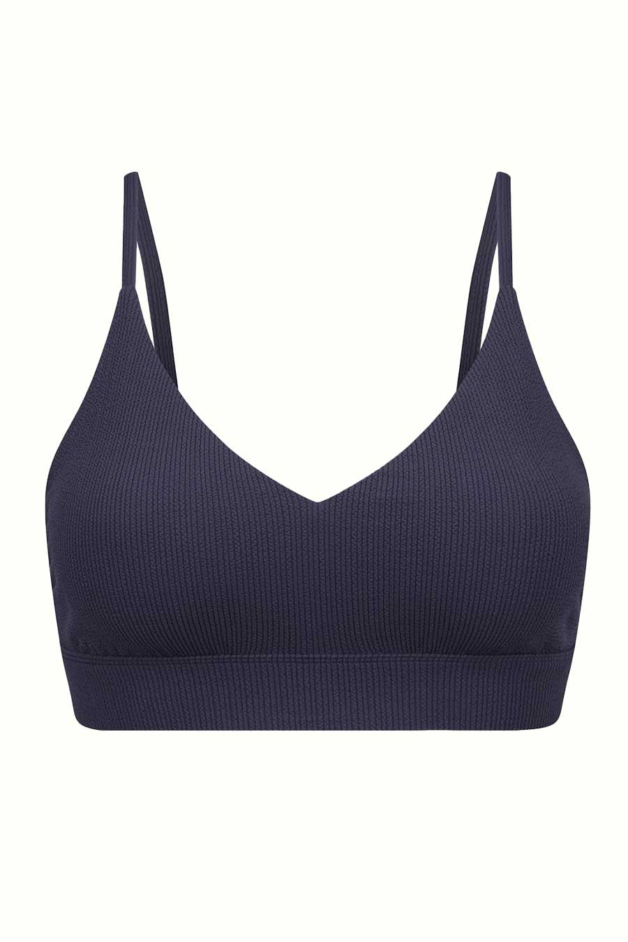 Byron Adjustable Bikini Top for Women - Navy Textured Swimwear Top with Adjustable Straps | Perfect for Beach, Pool, and Summer Vacations